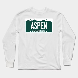 Aspen, CO License Plate Long Sleeve T-Shirt